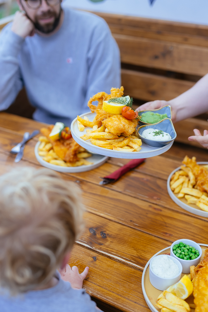 Fish dinner delivered to the table