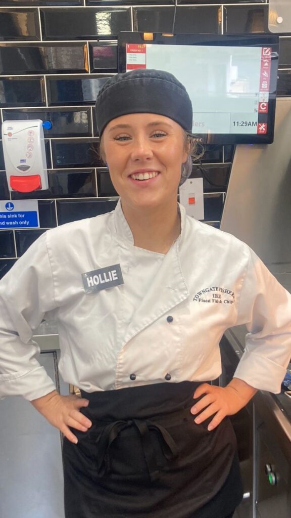 An apprentice in a fish and chip shop